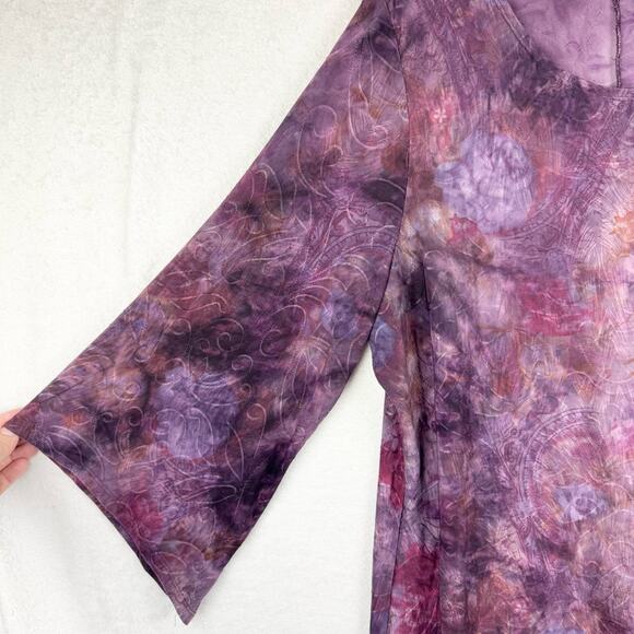 Vintage Purple Whimsigoth Witchycore Textured Stretch Drapey Asymmetric Top XL - Picture 3 of 12